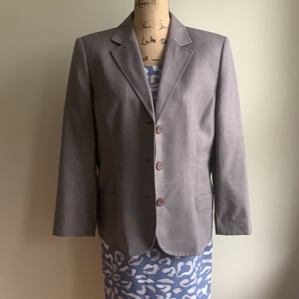 Ann Klein brown blazer jacket size 14